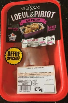 Rables de lapin découpés