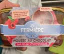 Mousse au chocolat sur lit de framboises