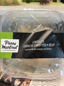 Lentilles crème de carottes oeufs