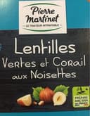 Lentilles vertes et corail aux noisettes