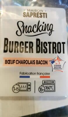 Burger Bistrot boeuf charolais bacon