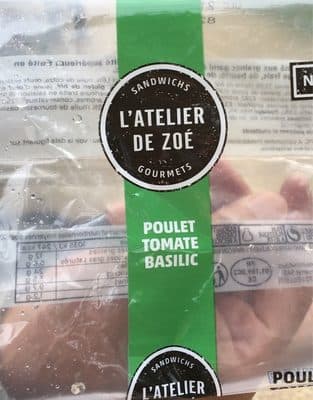 Sandwich poulet tomate basilic