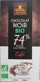 Chocolat Noir au café 74% Cacao