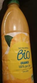 MONOPRIX BIO 100% PUR JUS  D'ORANGE