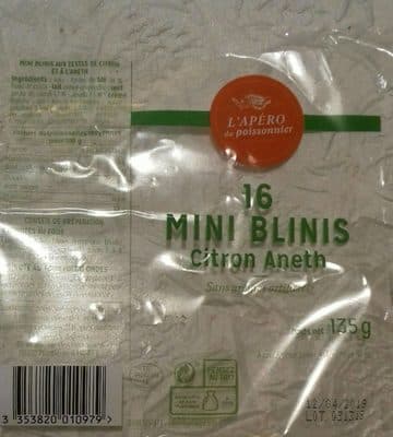 16 mini blinis citron aneth