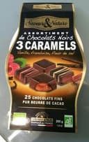 Assortiment de chocolats noirs 3 caramels
