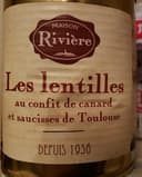 Les lentilles au confit de canard et saucisses de Toulouse