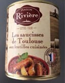 Les saucisses de Toulouse aux lentilles cuisinées