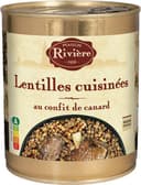 Lentilles cuisinées au confit de canard