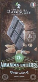 Chocolat noir 71 Amandes entières
