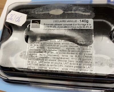 2 eclairs vanille