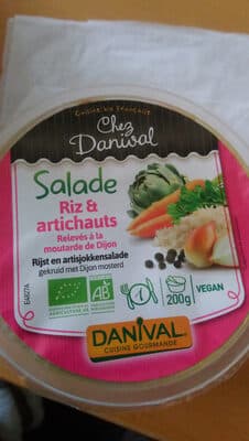 Salade riz & artichauts relevés à la moutarde de Dijon