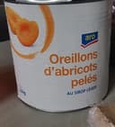 Oreillons d'abricots pelés au sirop léger