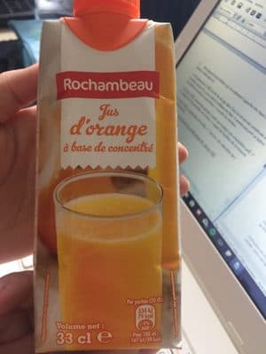 Jus d’orange a base de concentré