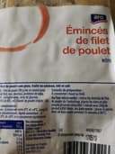 Émincés de filet de poulet
