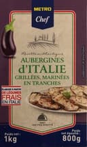 Aubergines d'Italie, grillées, marinées en tranches