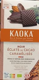 Chocolat Noir Aux Eclats de Fèves de Cacao Caramélisés Bio