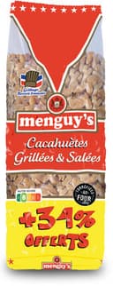 MENGUY'S CACAHUETES GRILLEES SALEES 400g + 34% OFFERTS