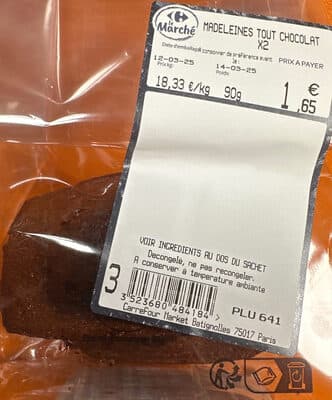 Madeleines au chocolat