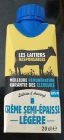 Crème Semi Épaisse légère (18% MG)