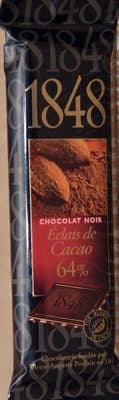 Chocolat Noir Éclats de Cacao 64%