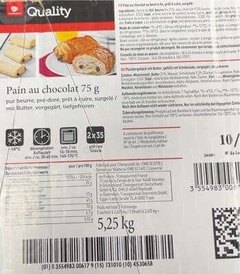 Pain au chocolat 75g