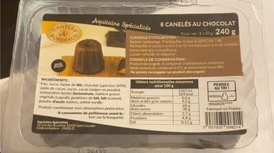 8 Canelés au chocolat