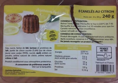 Canelés au citron