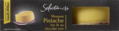 MOUSSE PISTACHE sur lit de chocolat noir
