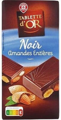 Chocolat noir amandes entières