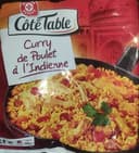 Curry de poulet à l'indienne côté table