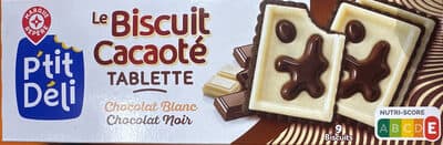 Biscuits cacao tablette chocolat noir et blanc