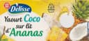 Yaourts gourmands au lait entier coco sur lit d'ananas