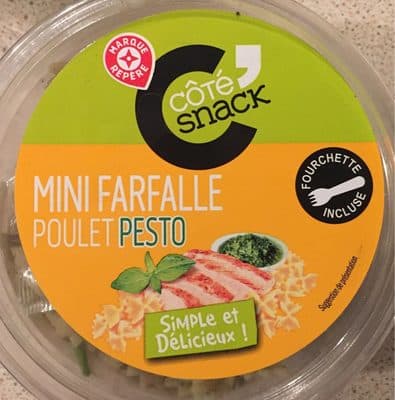 Salade mini farfalle poulet pesto