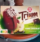 Glace poire, sauce et enrobage chocolat