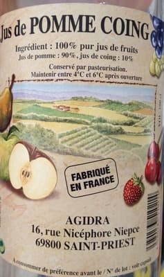 Jus de pomme coing