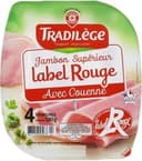 Jambon supérieur avec couenne Label Rouge 4 tranches