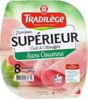 Jambon cuit supérieur décounné dégraissé 8 tranches