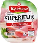 Jambon cuit supérieur avec couenne 8 tranches