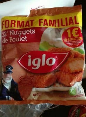 32 nuggets de poulet sac 667g IGLO