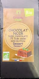 Chocolat noir Dessert 72% cacao