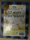 12 oeufs frais blancs