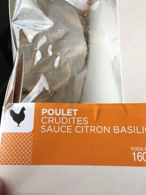 Sandwich poulet crudites j
