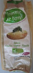 Pomme de terre bio Spécial Gratin - Vapeur - Rissolé
