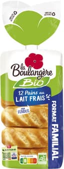 Pain au lait bio x12 420g