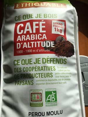 Café 1 KG Pérou Moulu Bio & équitable