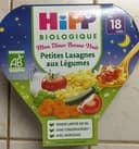 Mon dîner bonne nuit Assiette petites lasagnes aux légumes bio dès 18 mois