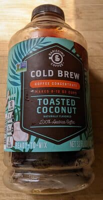 Cold brew coffee concentrate toasted coconut