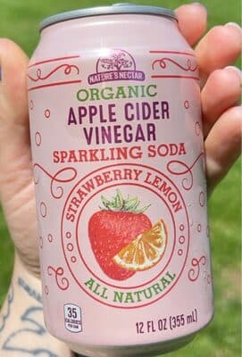 Apple cider vinegar sparkling soda strawberry lemon