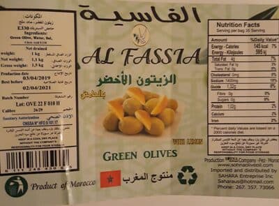 AL FASSIA Olives vertes au citron